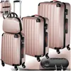 Image de Valise - TECTAKE - Set de 4 valises PUCCI rigides à laspect métallique en plastique avec roulettes et serrure TSA - Or rose
