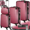 Image de Valise - TECTAKE - Set de 4 valises PUCCI rigides à laspect métallique en plastique - Rouge bordeaux