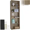 Image de Bibliothèque - TECTAKE - Étagère sur 5 niveaux LEXI en MDF 60 x 30 x 190 cm - Marron chêne