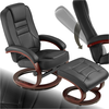 Image de Fauteuil Relax En Matière Synthétique Avec Repose-pieds Noir Et Marron