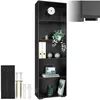 Image de Bibliothèque - TECTAKE - Étagère sur 5 niveaux LEXI en MDF 60 x 30 x 190 cm - Noir