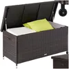 Image de Rangement dextérieur - TECTAKE - Coffre de jardin KIRUNA polyrotin poignées roulettes et serrure 121 x 56 x 60 cm 270 L - Marron