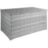 Image de Coffre De Jardin En Aluminium Et Résine Tressée Gris Clair