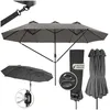 Image de Parasol - TECTAKE - Parasol SILIA en aluminium réglable protège des UV et du vent housse incluse 460 x 270 cm - Gris