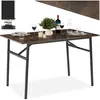 Image de Table - TECTAKE - Table de salle à manger SWANSEA rectangulaire en bois et acier 120 x 75 x 76 cm - Bois foncé