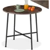Image de Table - TECTAKE - Table de salle à manger ronde ENNIS style industriel en bois et acier Ø 80 x 76 cm - Bois foncé
