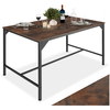 Image de Table De Salle À Manger Style Industriel 120 X 75 X 75 Cm Bois Foncé