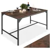 Image de Table - TECTAKE - Table de salle à manger BELFAST rectangulaire au style industriel en bois et acier 120 x 75 x 75 cm - Bois foncé
