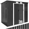 Image de Abri de jardin - TECTAKE - Remise en métal 27 m² toiture monopente avec fondation 2 ouvertures de ventilation - Gris/Blanc