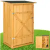 Image de Armoire De Jardin Adossée 75 X 56 X 118 Cm En Bois Marron