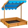Image de Bac À Sable Cabane De Jardin Avec Toit Réglable Bleu En Bois