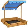 Image de Bac à sable - TECTAKE - Jardin denfant ÉMILIA avec toit et véranda en bois 120 x 120 x 120 cm - Bleu