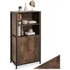 Image de Buffet Style Industriel Pieds Réglables 60 X 38 X 125 Cm Bois Foncé