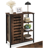 Image de Buffet Style Industriel Pieds Réglables 70 X 32 X 82 Cm Bois Foncé