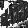 Image de Valise - TECTAKE - Set de valises rigides MILA en plastique abs 50 x 32 x 76 cm - Noir