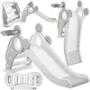 Image de TOBOGGAN - TECTAKE - Toboggan pliable JOY pour enfants avec panier de basket et marches antidérapantes - Gris