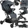 Image de Poussette - TECTAKE - Poussette buggy FINN avec panier et harnais à 5 points frein et arceau de sécurité - Gris anthracite