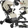 Image de Poussette Buggy Pliable Avec Harnais À 5 Points Et Frein Beige
