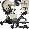 Image de Poussette - TECTAKE - Poussette buggy FINN avec panier et harnais à 5 points frein et arceau de sécurité - Gris/beige