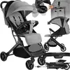Image de Poussette Buggy Pliable Avec Harnais À 5 Points Et Frein Gris