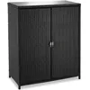 Image de Armoire De Jardin En Rotin Cadre En Aluminium Avec 4 Compartiments