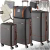 Image de Valise - TECTAKE - Ensemble de valises de voyage MADISON en plastique abs 49 x 30 x 76 cm - Gris anthracite
