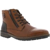 Image de Rieker® - Bottines Rieker Marron à Doublure Textile Douce à Semelle Plate, Bout Rapporté, Lacets Et Zip Latéral - Marron 42