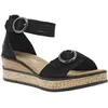 Image de Sandales - Talon compensé - Blanc - 2 sangles à scratch - Semelle compensée beige et noire