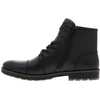 Image de Rieker® - Bottines En Cuir Noires à Talon Décroché Bas Avec Des Lacets Et Un Zip Latéral - Noires 40