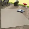 Image de Paco Home Intérieur & Extérieur Tissage À Plat Tapis Terrasses Tapis Look Naturel En Beige 160 cm rond