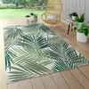 Image de Tapis Intérieur & Extérieur Tissage À Plat Jungle Découpé Design Palmiers Floral Vert [80x150 cm]