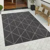 Image de Paco Home Tapis Exterieur Terrasse Balcon Cuisine Motif Scandinave Geometrique Anthracite 60x100 cm