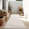 Image de Paco Home Tapis Extérieur Balcon Terrasse Tapis Cuisine Uni Motif Moucheté Blanc Cassé 80x150 cm