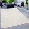Image de Paco Home Tapis Extérieur Balcon Terrasse Tapis Cuisine Uni Motif Moucheté Blanc Cassé 200 cm carré