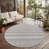 Image de Paco Home Tappeto Per Esterno Terrazzo Balcone Tappeto Cucina Moderno Motivo Boho Motivo Geometrico Blanc 160 cm rond