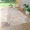 Image de Paco Home Tapis Exterieur Terrasse Balcon Tapis Cuisine Motif Oriental Vintage Rose Crème 60x100 cm