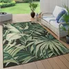 Image de Paco Home Tapis Exterieur Terrasse Salon Cuisine Motif Boho Jungle Palmiers Noir Vert 160x230 cm