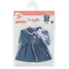 Image de Robe Week-end A Paris - 30 Cm - Imitation Denim - Col Claudine - Broderies Coeurs