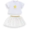 Image de Ensemble Jupe et T-Shirt Ivoire et Or vêtements pour poupée Ma 36cm