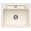 Image de Evier 1 bac VILLEROY ET BOCH Siluet 60 S Crème CeramicPlus avec vidage manuel