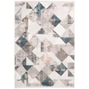 Image de Tapis Géométrique À Franges "akropolis Ii" Gris & Bleu 120 X 180 Cm