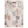 Image de Tapis Vintage À Franges "akropolis Iv" Gris & Rose 80 X 150 Cm