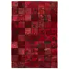 Image de Tapis Patchwork En Cuir Fait Main "voila" Rouge 200 X 290 Cm