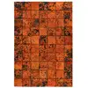 Image de Tapis Patchwork En Cuir Fait Main "voila" Orange 200 X 290 Cm