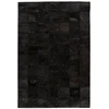 Image de Tapis Patchwork En Cuir Fait Main "voila" Noir 120 X 170 Cm