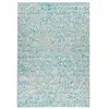 Image de Tapis En Cuir Fait Main "finish" Turquoise & Or 200 X 290 Cm