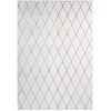 Image de Tapis Shaggy Géométrique "vivica" Blanc & Rose 160 X 230 Cm