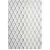 Image de Tapis Shaggy Géométrique "vivica" Blanc & Anthracite 80 X 150 Cm
