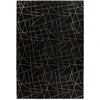 Image de Tapis Géométrique À Poils Longs "bijou" Noir & Or 200 X 290 Cm