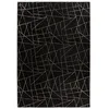 Image de Tapis Géométrique à Poils Longs Bijou Noir & Or 200 x 290 cm